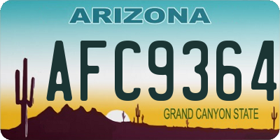 AZ license plate AFC9364