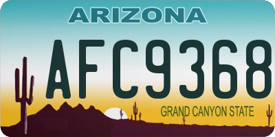 AZ license plate AFC9368