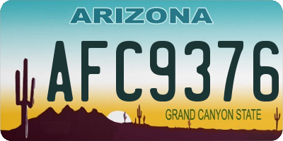 AZ license plate AFC9376