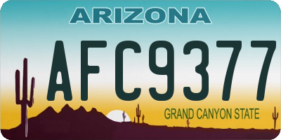 AZ license plate AFC9377