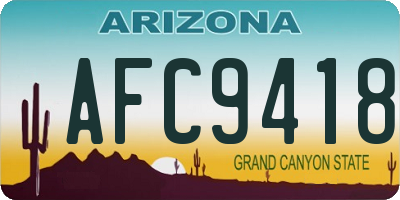 AZ license plate AFC9418