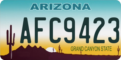AZ license plate AFC9423