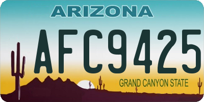 AZ license plate AFC9425