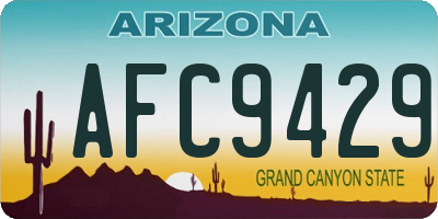 AZ license plate AFC9429