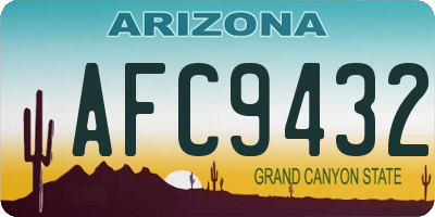 AZ license plate AFC9432