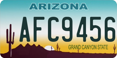 AZ license plate AFC9456