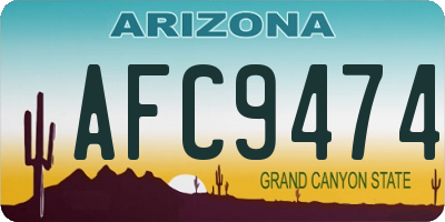 AZ license plate AFC9474