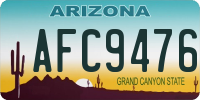 AZ license plate AFC9476