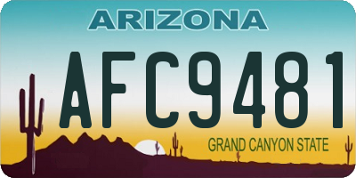 AZ license plate AFC9481