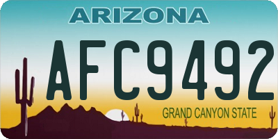 AZ license plate AFC9492
