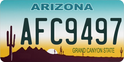 AZ license plate AFC9497
