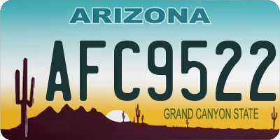 AZ license plate AFC9522