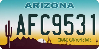 AZ license plate AFC9531