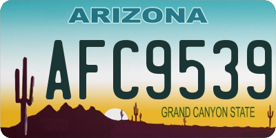 AZ license plate AFC9539