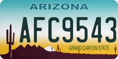 AZ license plate AFC9543