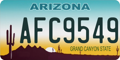AZ license plate AFC9549