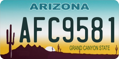 AZ license plate AFC9581