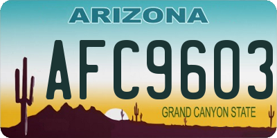 AZ license plate AFC9603