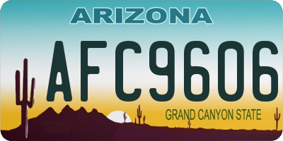 AZ license plate AFC9606