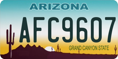 AZ license plate AFC9607