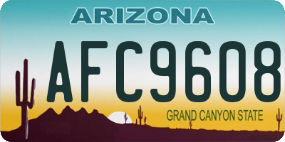 AZ license plate AFC9608