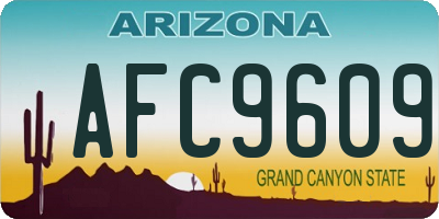 AZ license plate AFC9609
