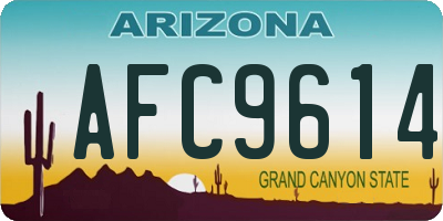 AZ license plate AFC9614
