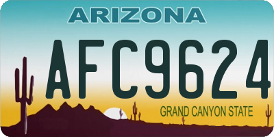 AZ license plate AFC9624