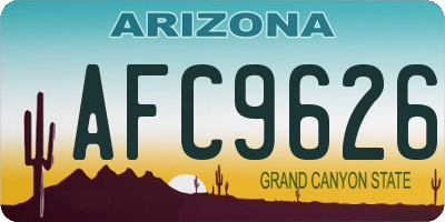 AZ license plate AFC9626