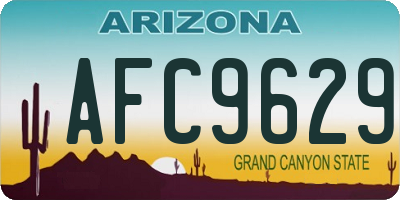 AZ license plate AFC9629
