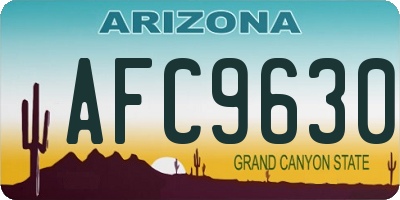 AZ license plate AFC9630