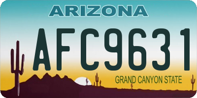AZ license plate AFC9631