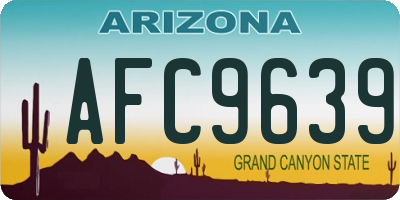 AZ license plate AFC9639