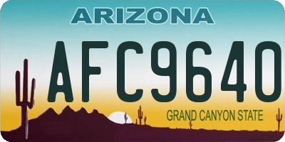 AZ license plate AFC9640