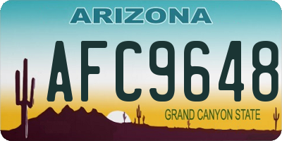 AZ license plate AFC9648