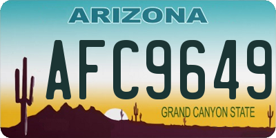 AZ license plate AFC9649