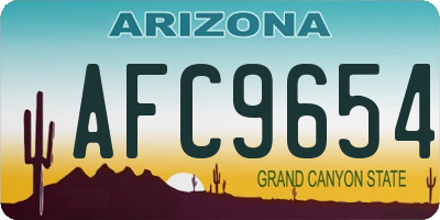 AZ license plate AFC9654
