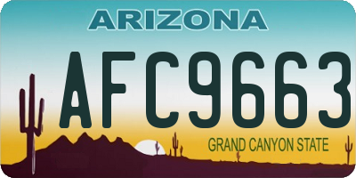 AZ license plate AFC9663