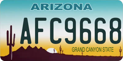 AZ license plate AFC9668