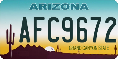AZ license plate AFC9672
