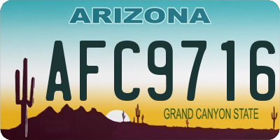 AZ license plate AFC9716
