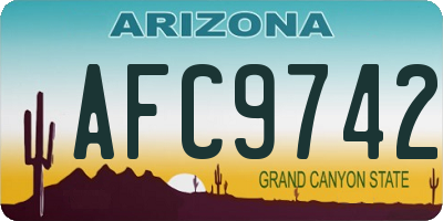 AZ license plate AFC9742