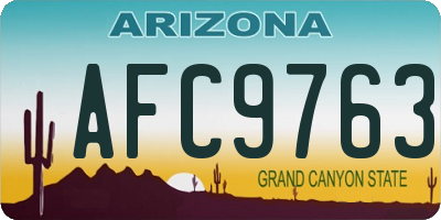 AZ license plate AFC9763