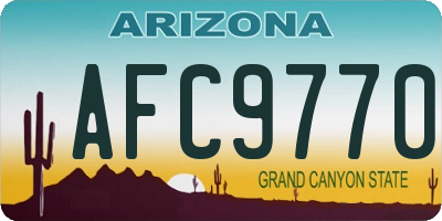 AZ license plate AFC9770