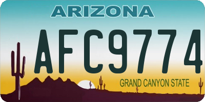 AZ license plate AFC9774