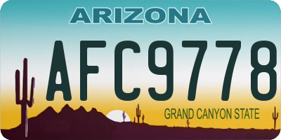 AZ license plate AFC9778
