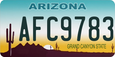 AZ license plate AFC9783