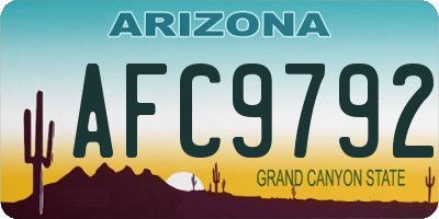 AZ license plate AFC9792