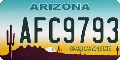 AZ license plate AFC9793