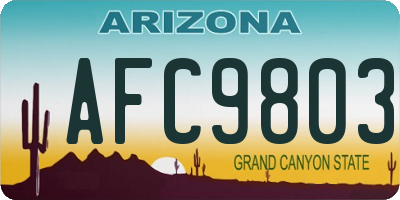 AZ license plate AFC9803